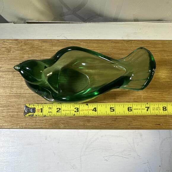 Vintage Fenton Art Glass Sea Mist Green Open Bird Votive Candle Holder Dish - Picture 10 of 12
